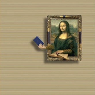 D트릭아트 (벽걸이형) - 모나리자-책 (240x240cm)
