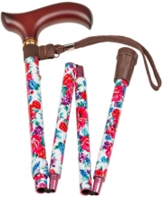 크림 꽃무늬 접이식 지팡이+휴대용백 ossenberg 17613